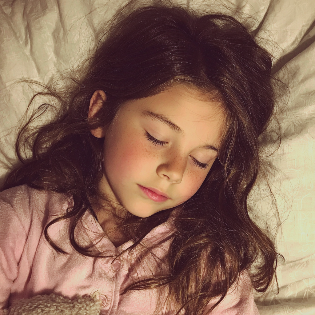 Śpiąca mała dziewczynka