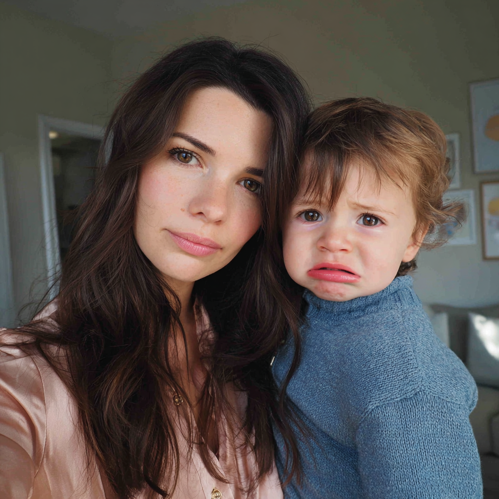 Kobieta przytulająca zmartwionego chłopca