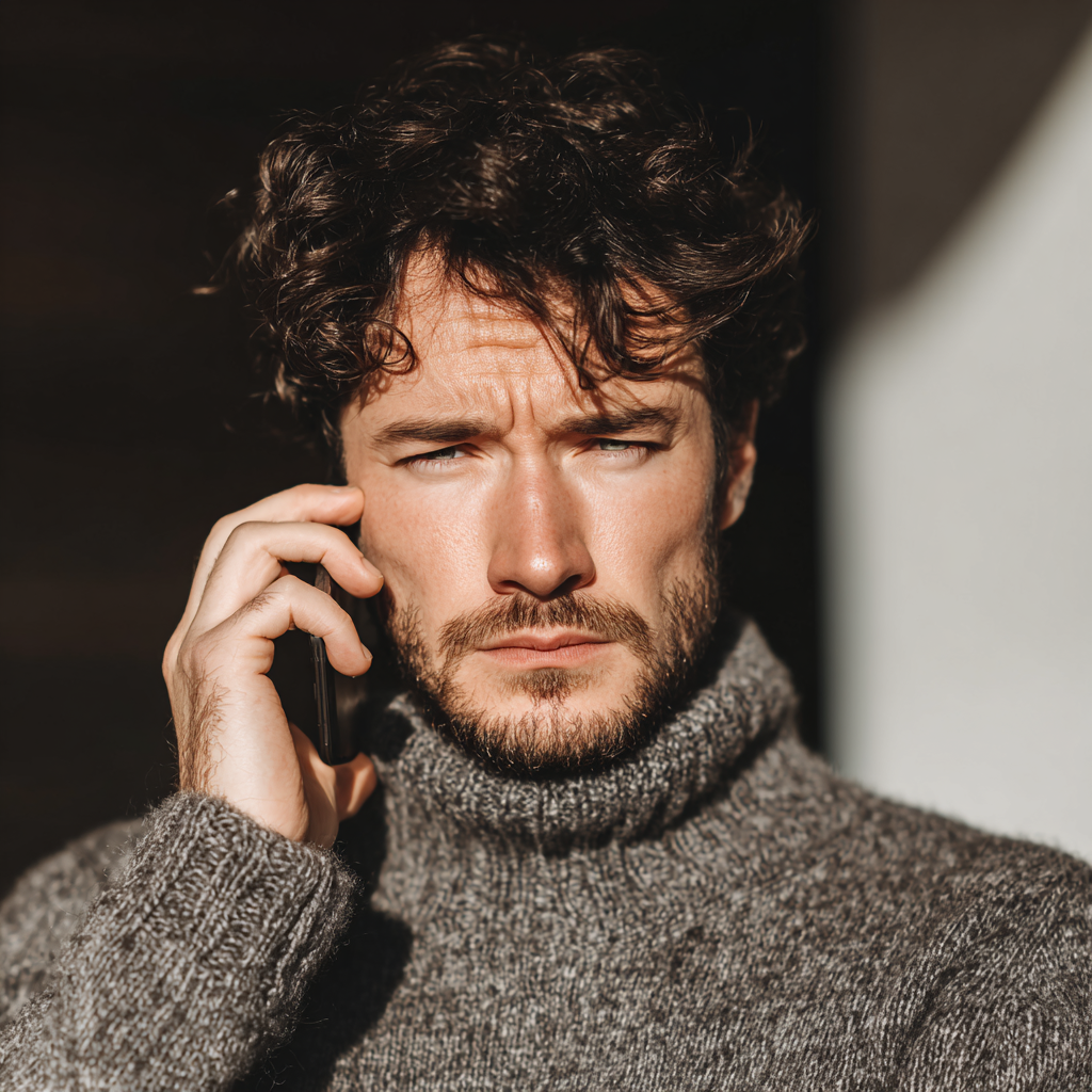 Zagniewany mężczyzna rozmawiający przez telefon