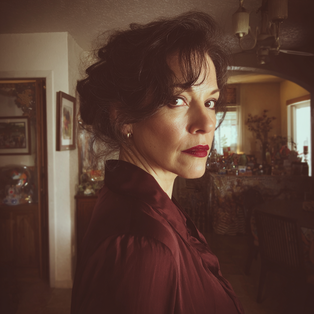 Kobieta odchodząca z boku