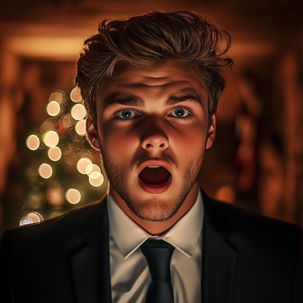 Zszokowany mężczyzna