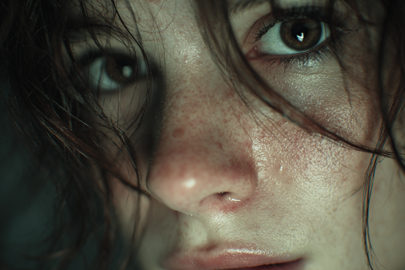 A woman looking straight ahead | Source: Midjourney