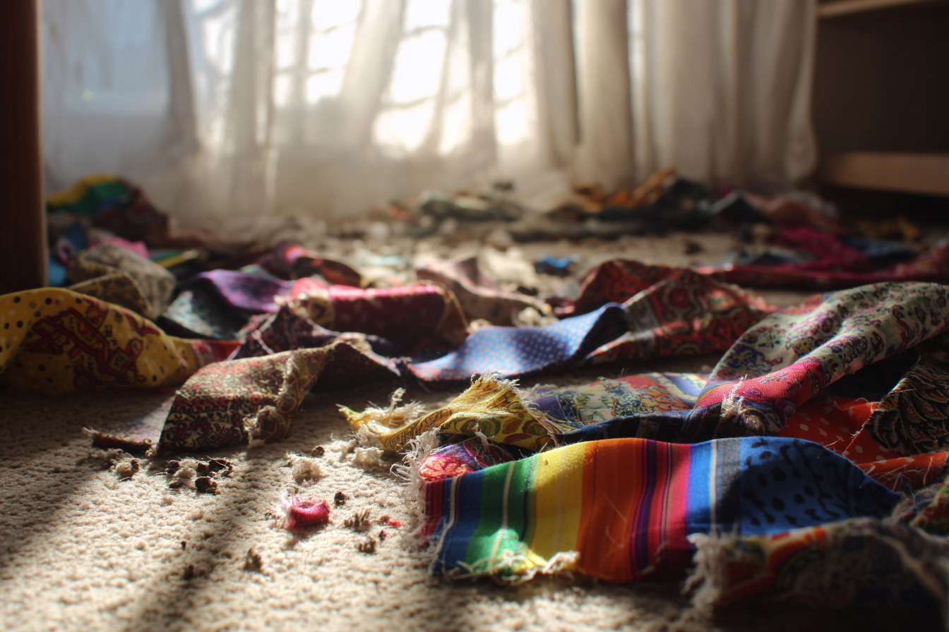 Shredded ties on the floor | Source: Midjourney