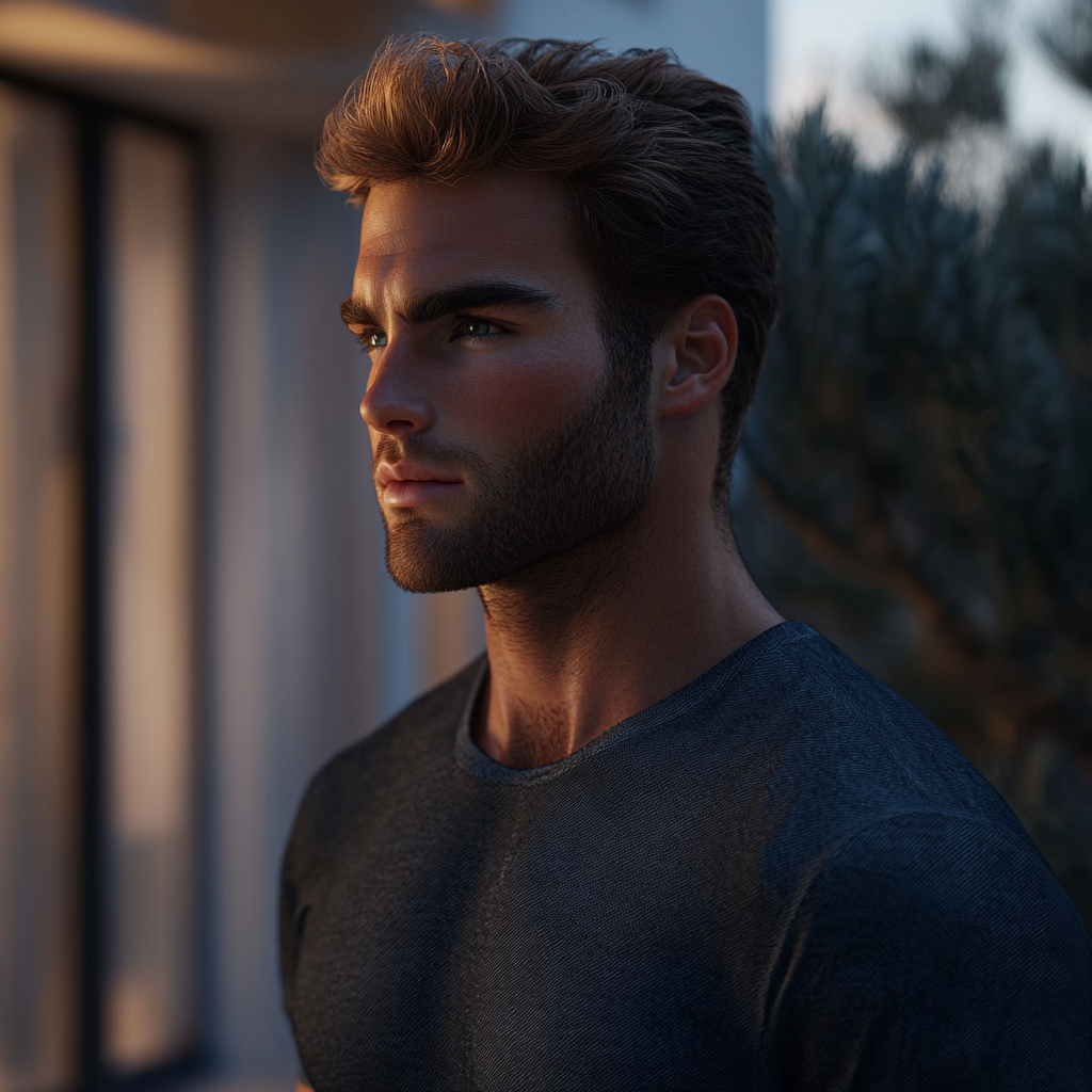 Mężczyzna stojący przed budynkiem | Źródło: Midjourney