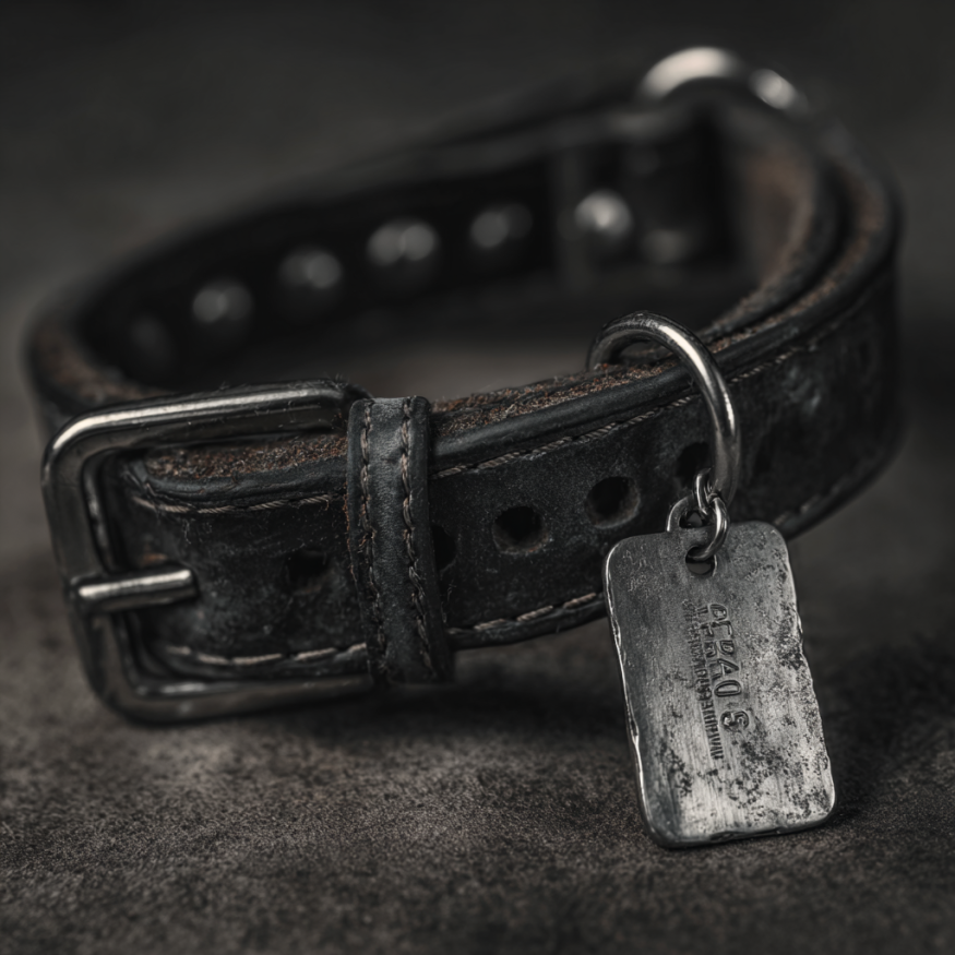 A dog collar with a tag | Source: Midjourney