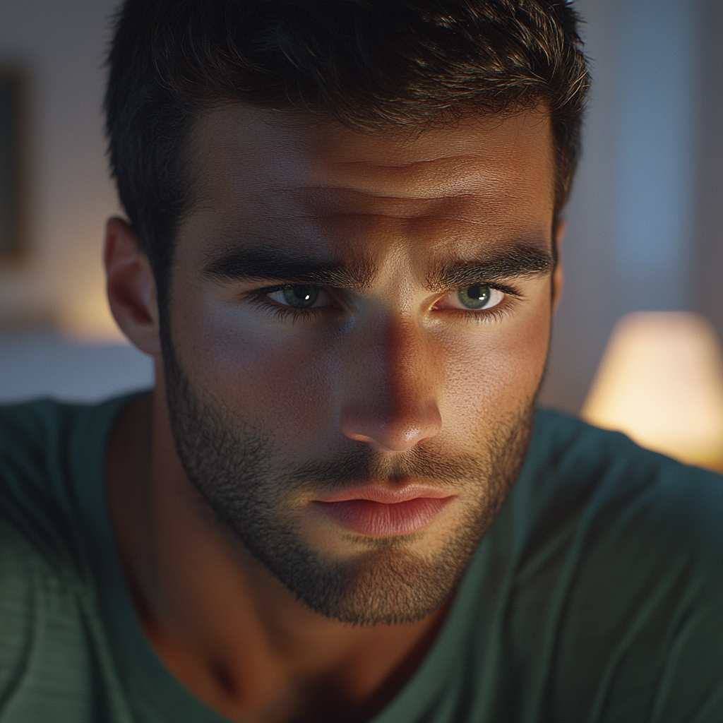 Zbliżenie na portret zdenerwowanego mężczyzny | Źródło: Midjourney