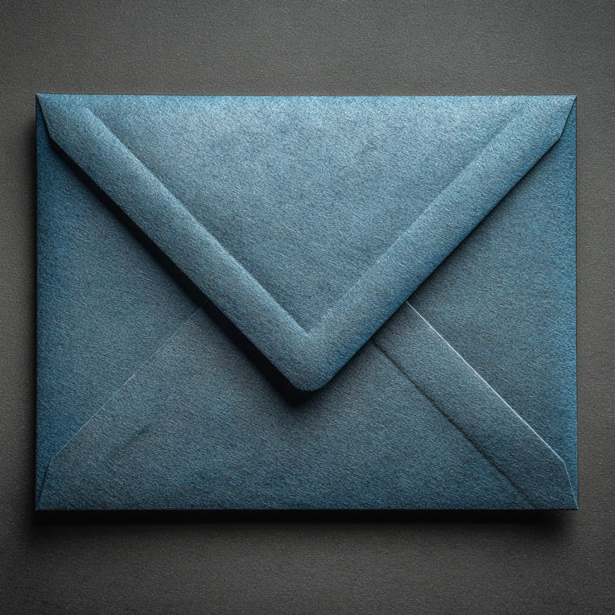 A blue envelope | Source: Midjourney
