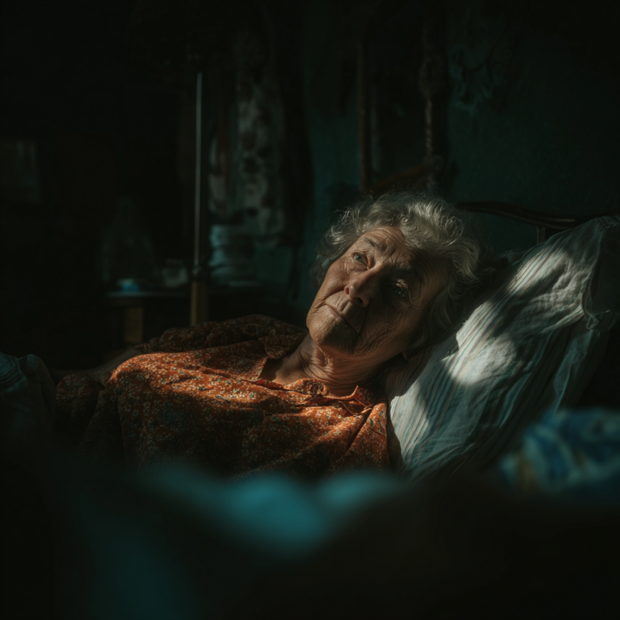 An old lady in bed | Source: Midjourney