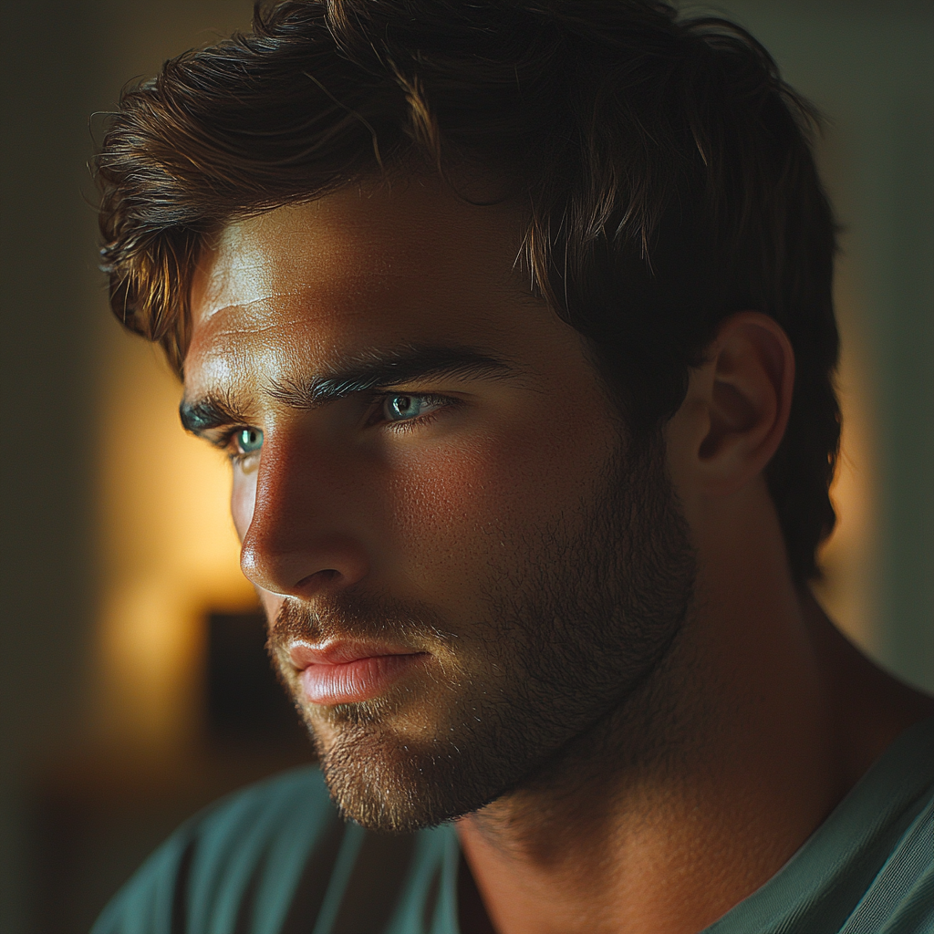 Mężczyzna pogrążony w myślach | Źródło: Midjourney