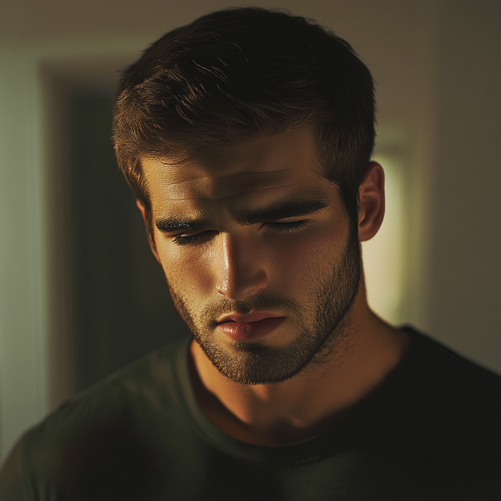 Mężczyzna emocjonalnie przeciążony | Źródło: Midjourney